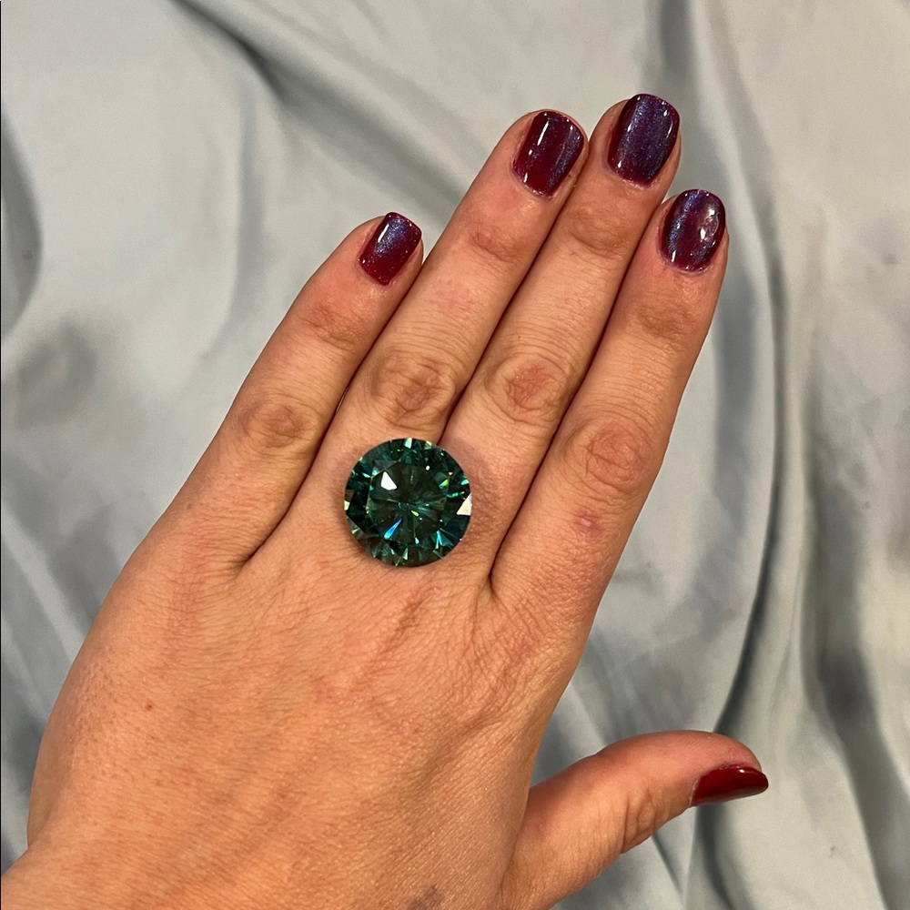 Huge Teal Emerald (Blue/Green) Moissanite or Moissanite Costed CZ Loose Gem